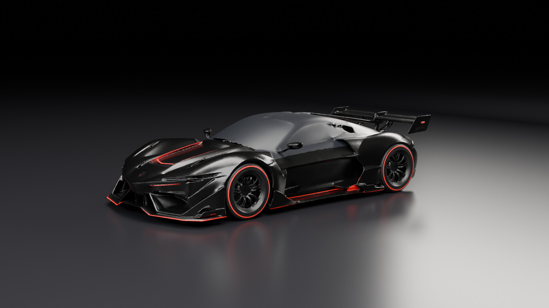 Schubert Cyclotis — black carbon hypercar with red edge accents
